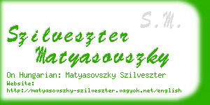 szilveszter matyasovszky business card